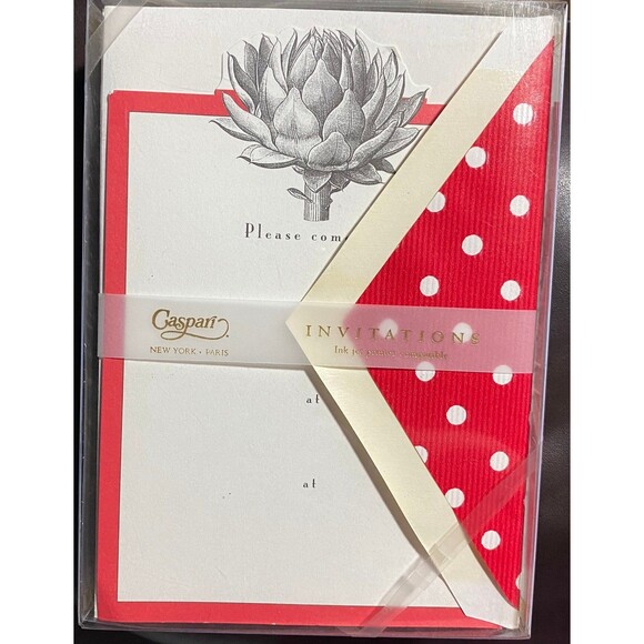 Invitations & Envelopes 2) boxes of 8 Artichoke Design NOS - Picture 1 of 2